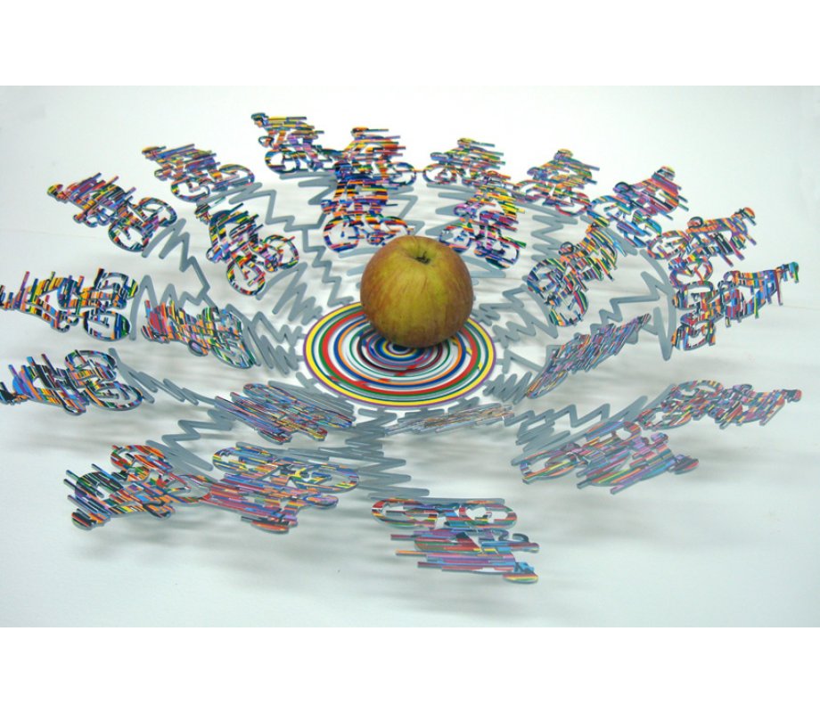 David Gerstein Large Laser Cut Fruit Bowl or Wall Decoration - Cyclists