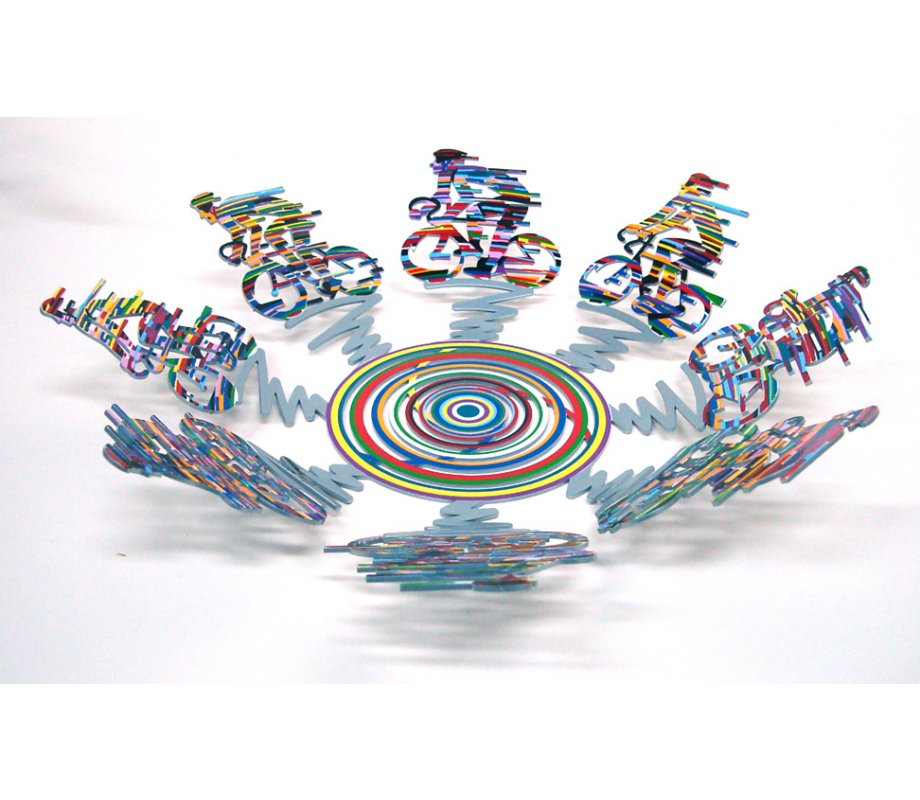 David Gerstein Laser Cut Fruit Bowl or Wall Decoration - Cyclists
