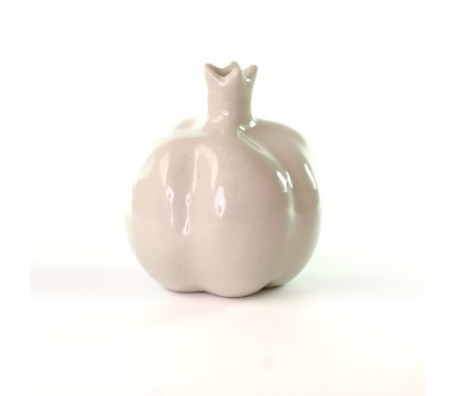 Decorative Gleaming Ceramic Pomegranate - White