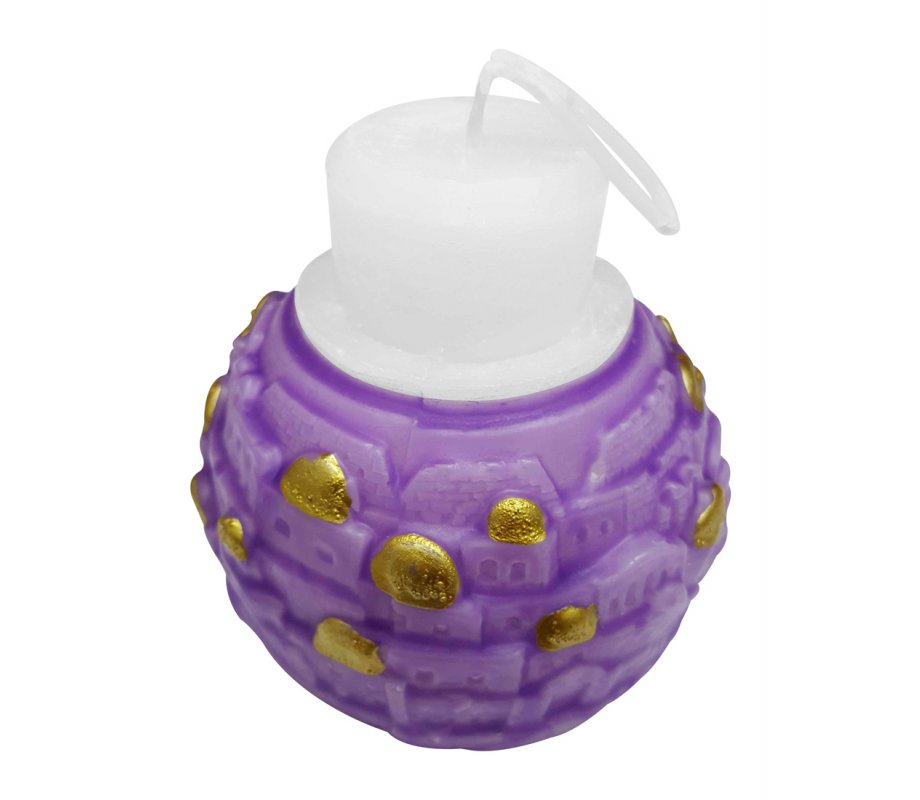 Decorative Handcrafted Havdalah Candle, Jerusalem - Two Tone, Color Options
