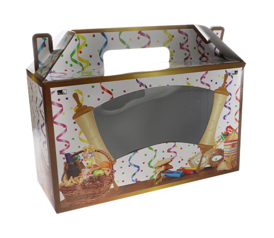 Decorative Purim Mishloach Manot Box - Colorful