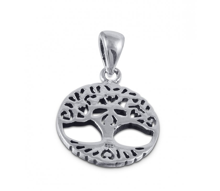 Decorative Tree of Life Sterling Silver Pendant Necklace