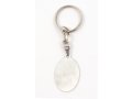 Dog Tag Key Ring, Framed Dove of Peace with Shalom - Stainless Steel