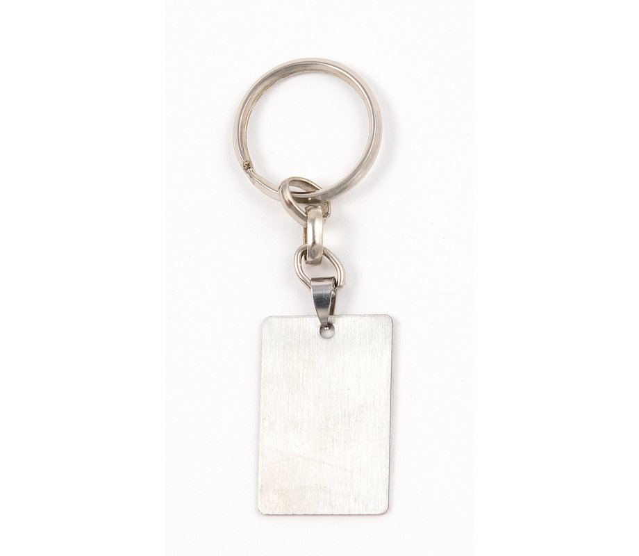 Dog Tag Key Ring, Framed Travelers Prayer in English - Stainless Steel