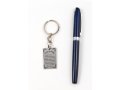 Dog Tag Key Ring, Framed Travelers Prayer in Hebrew - Stainless Steel