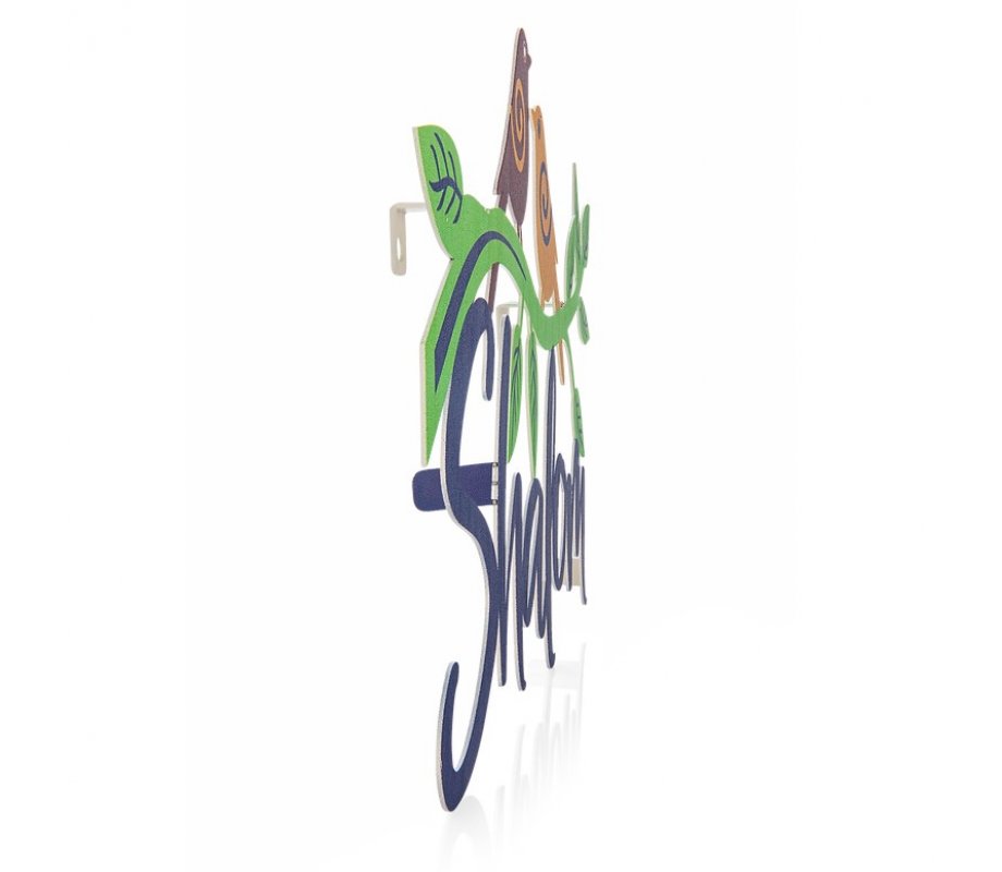 Dorit Judaica Colorful Shalom Wall Plaque, Doves on Olive Branch  English