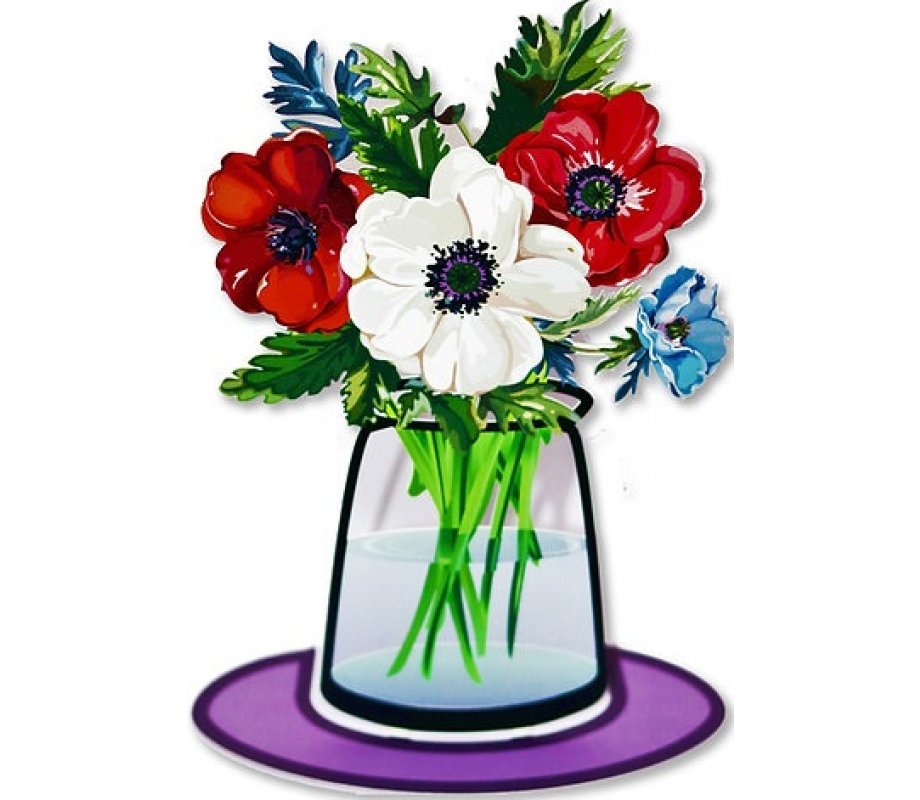 Dorit Judaica Large Free-Standing Sculpture - Colorful Bouquet of Anemones