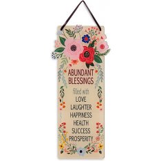 Dorit Judaica Lucite Wall Hanging, English Blessings with Floral Design