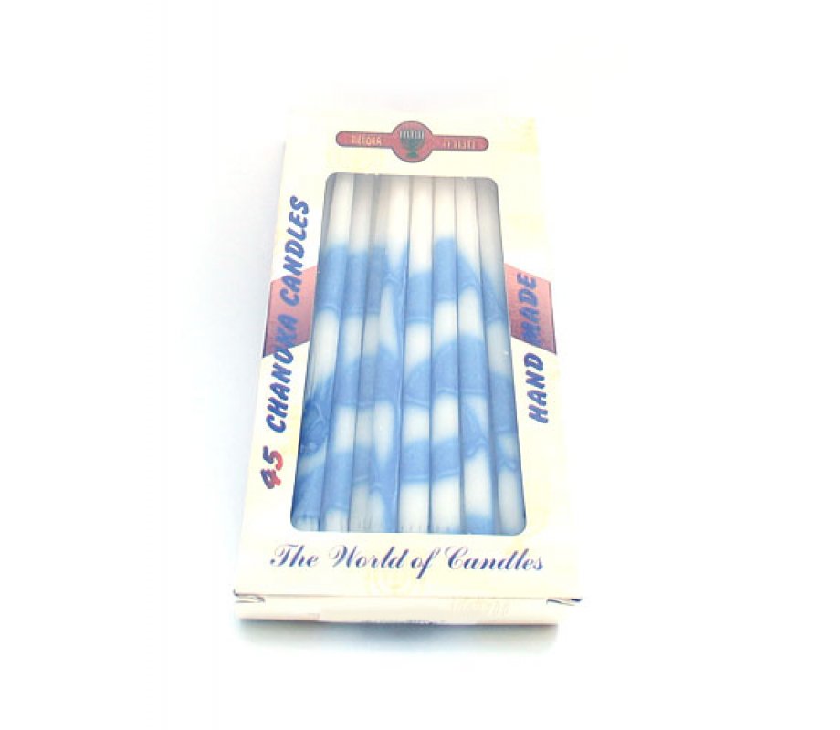 Dripless Slender Hanukkah Menorah Candles - Blue and White