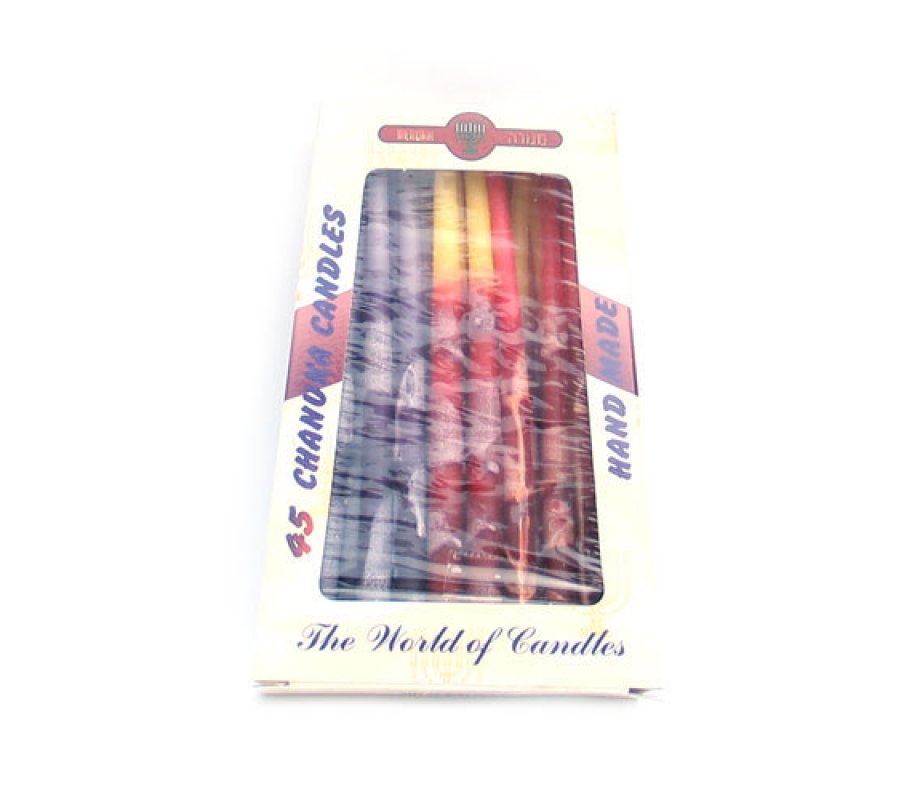 Dripless Slender Hanukkah Menorah Candles - Colorful
