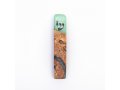 Eial Ovin Handmade Mezuzah Case, Natural Olive Wood and Epoxy - Ocean Turquoise