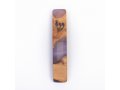 Eial Ovin Handmade Mezuzah Case, Natural Olive Wood and Epoxy - Purple