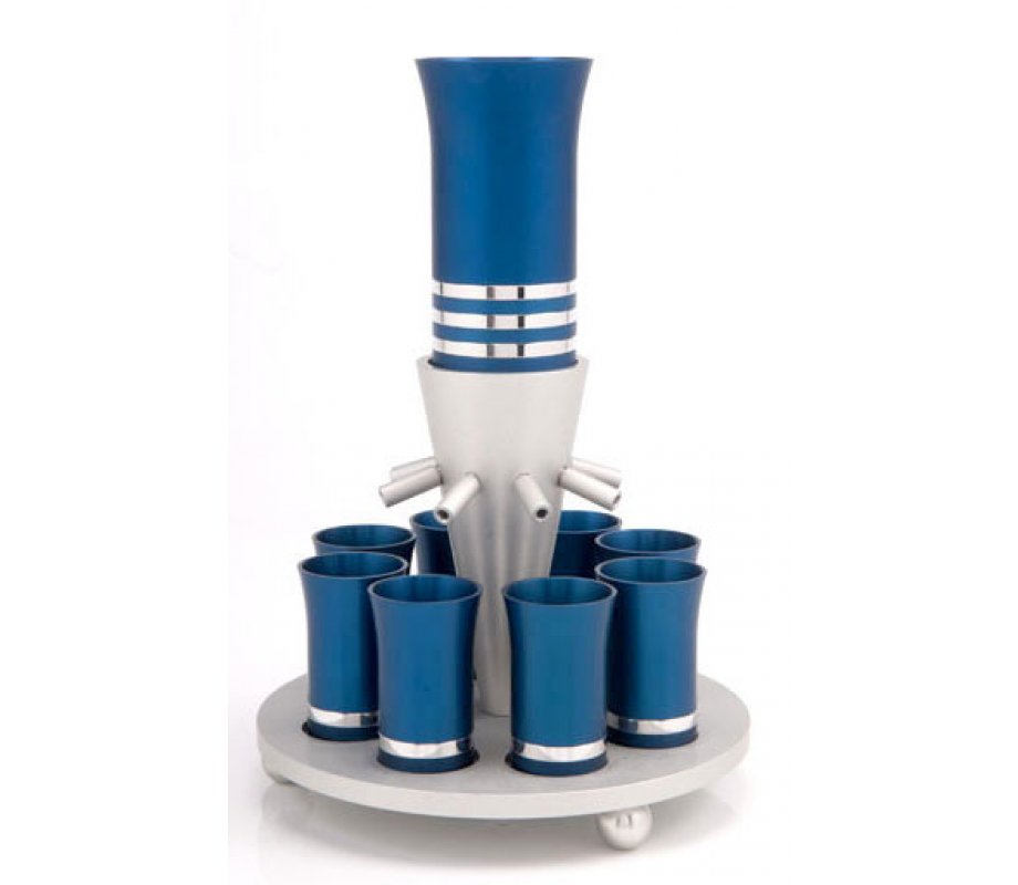 Elegant Blue Kiddush Fountain by Agayof