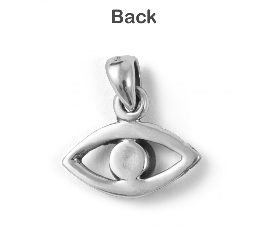 Evil Eye Pendant Necklace in 925 Sterling Silver with Created Opal