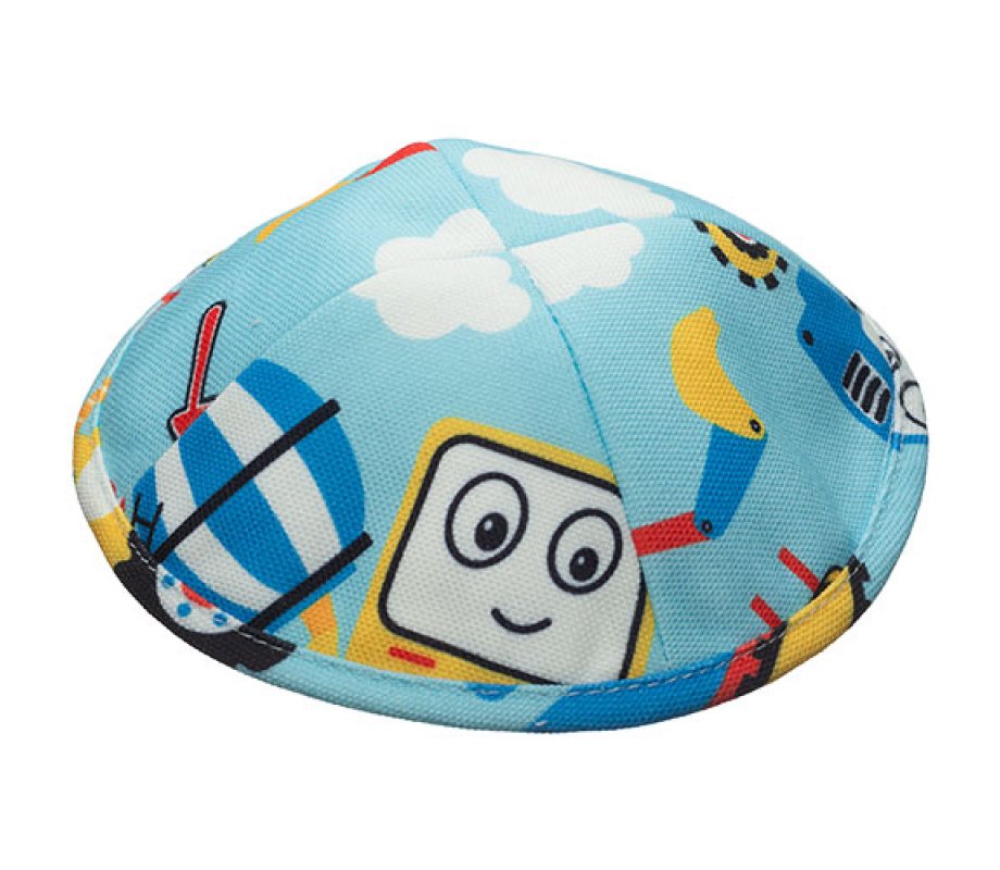 Flat Children's Design Cloth Kippah
