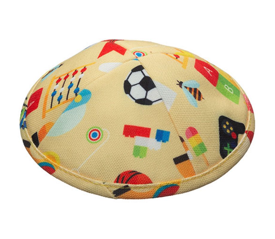Flat Children's Design Cloth Kippah