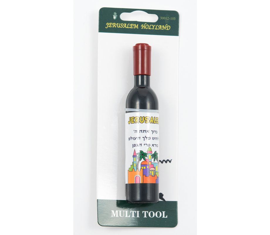 Fun Miniature Wine Bottle Corkscrew and Bottle Opener Magnet - Tower of David