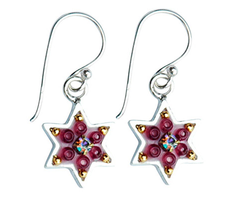 Funky Star of David Earrings by Ester Shahaf