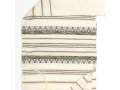 Gabrieli Handwoven Hagar Off White Wool Tallit Set Black and Gold Stripes