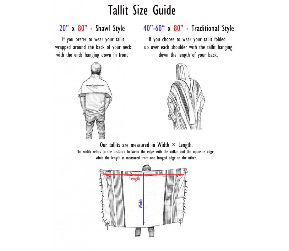 Gabrieli Handwoven Royal Blue Wool Tallit Set - Josephs Multicolor Stripes