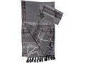 Gabrieli Handwoven Silk Gray Tallit Set - Silver Stripes