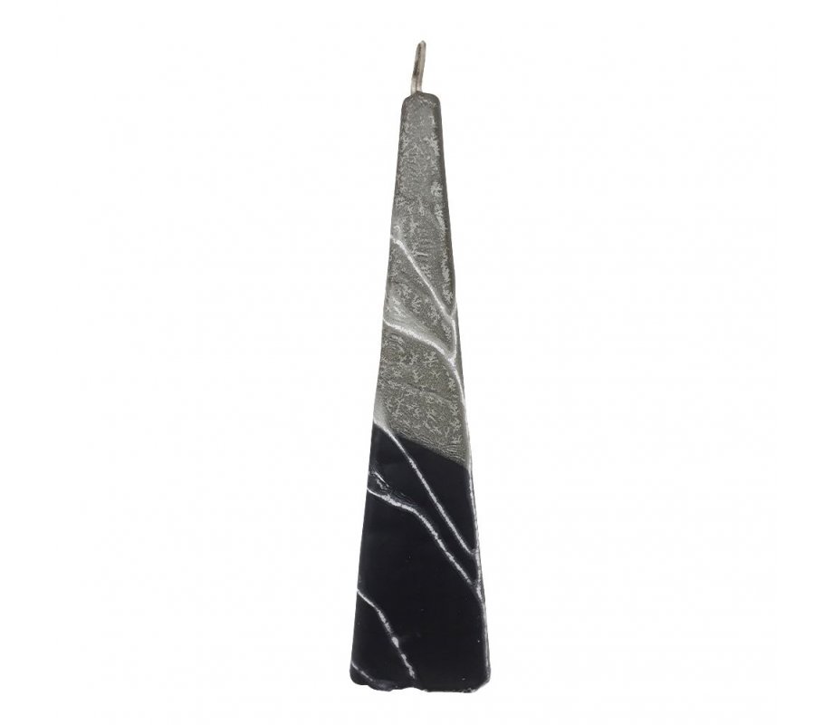 Galilee Style Handmade Pyramid Havdalah Candle - Black and Gray