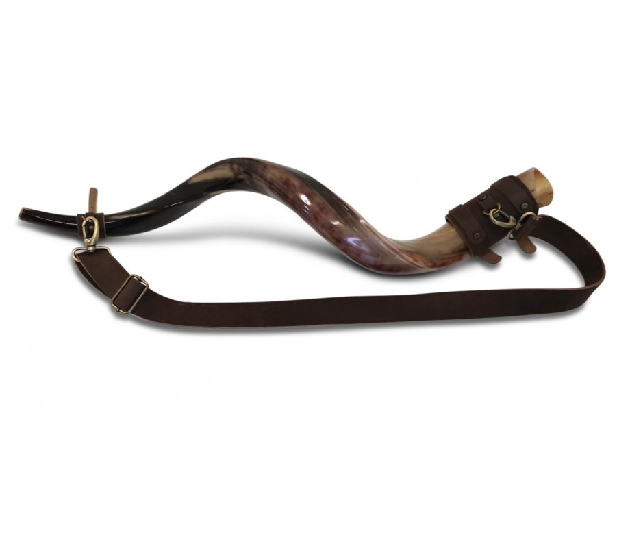 Genuine Leather Strap for Carrying Kudu Horn Yemenite Shofar on Shoulder