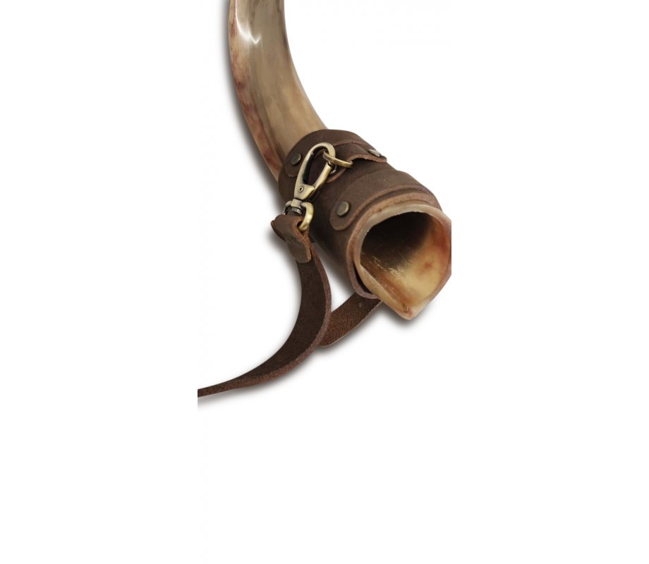 Genuine Leather Strap for Carrying Kudu Horn Yemenite Shofar on Shoulder