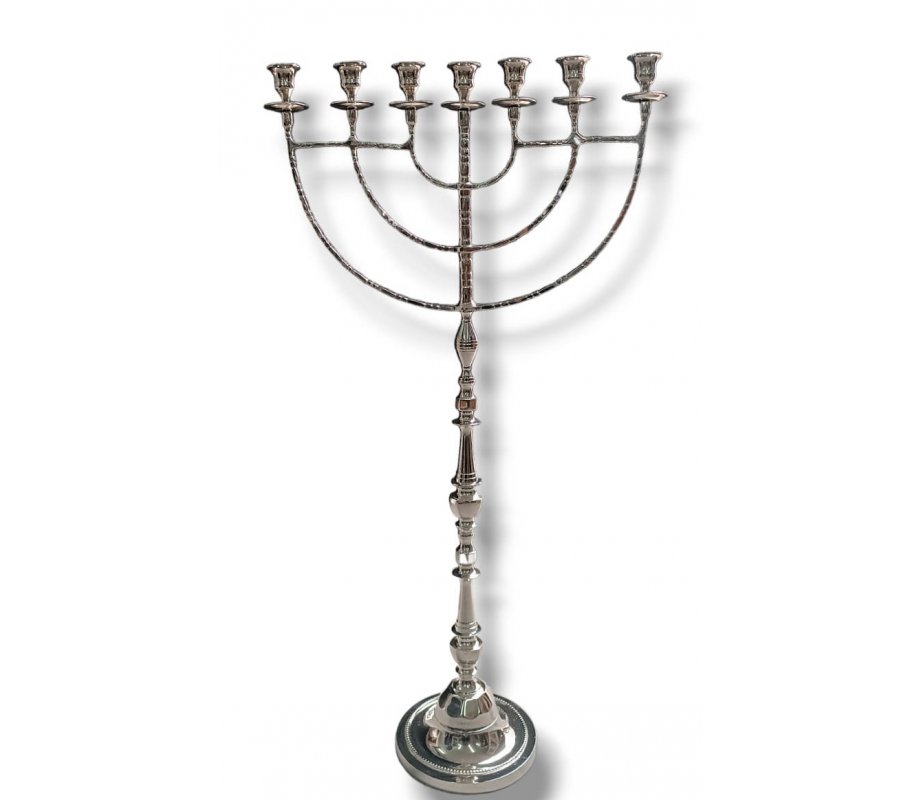 Giant Sized 7-Branch menorah, Slender Stem with Classic Curving Branches - 39