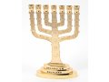 Gold Color 7-Branch Menorah with Breastplate and Twelve Tribes