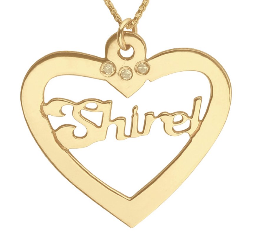 Gold Filled Heart English Name Necklace