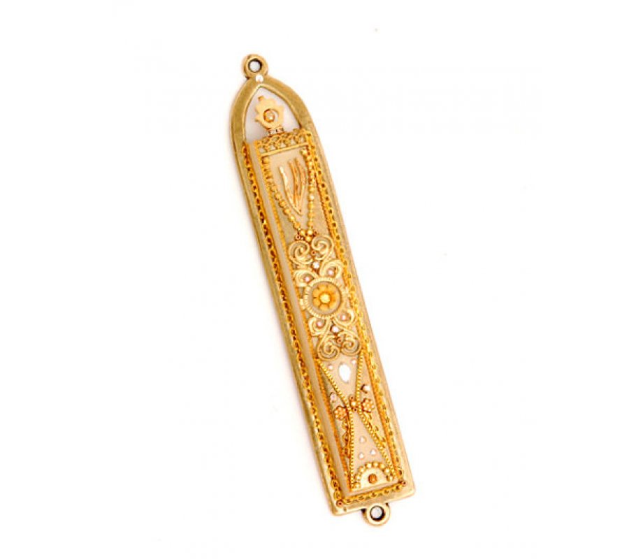 Golden Glow Mezuzah by Ester Shahaf