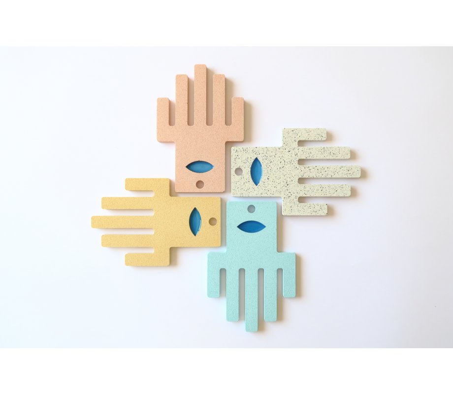 Graciela Noemi Handcrafted Blue Eye Abstract Hamsa