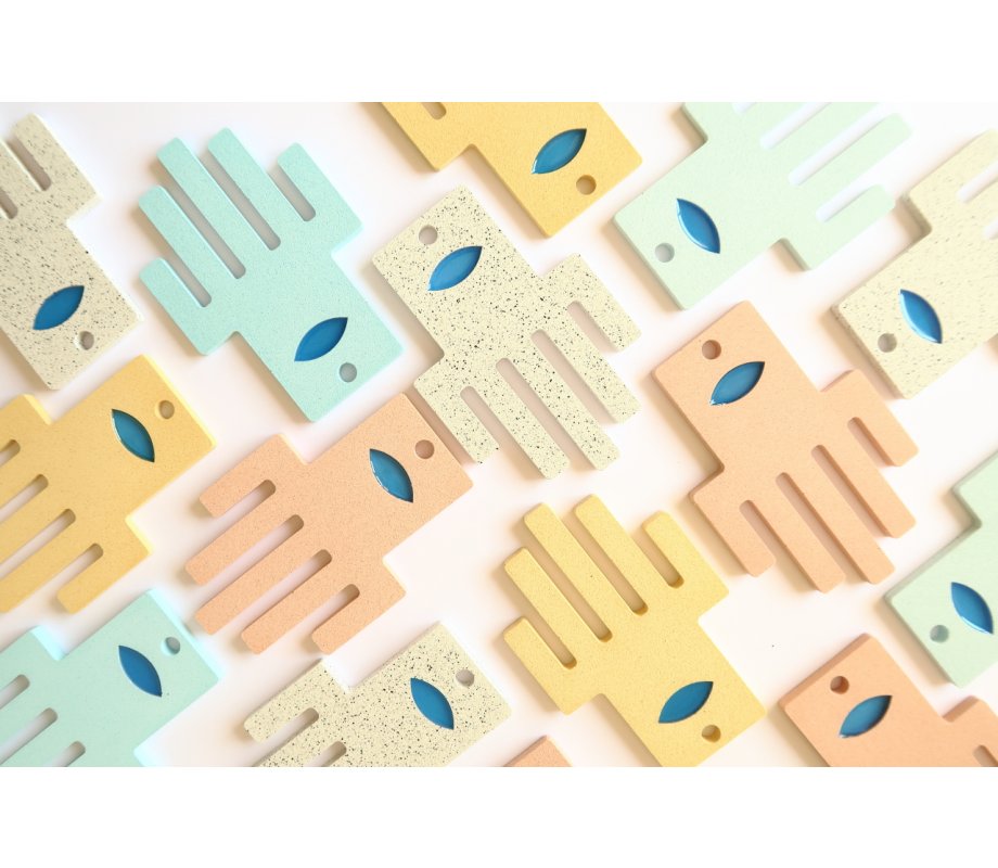 Graciela Noemi Handcrafted Blue Eye Abstract Hamsa