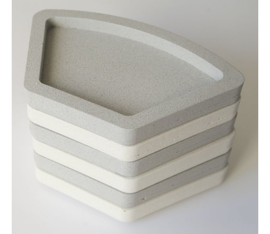 Graciela Noemi Handcrafted Modular Passover Seder Plate - Gray- White