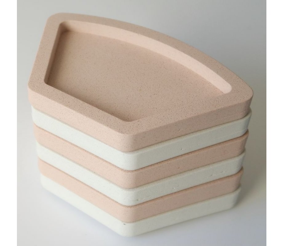 Graciela Noemi Handcrafted Modular Passover Seder Plate - Terracotta and White