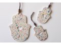 Graciela Noemi Handcrafted Terrazzo Hamsa, Cutout Heart - White and Colored Dots