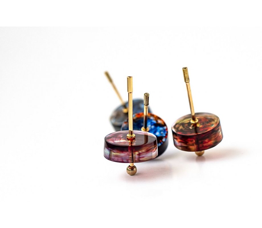 Graciela Noemi Handcrafted Transparency in Color Chanukah Dreidel