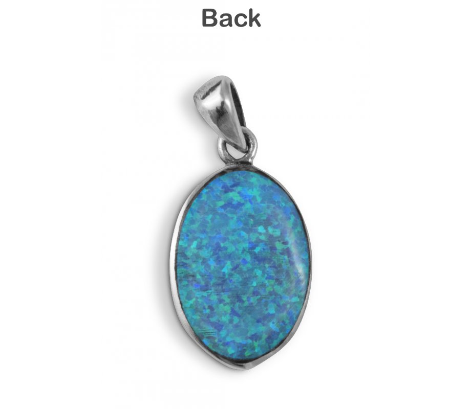 Grafted Pendant Necklace in 925 Sterling Silver with Created Opal