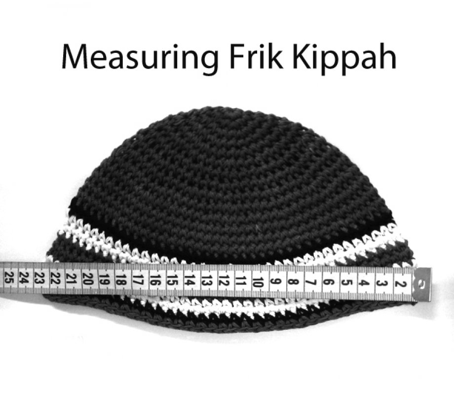 Gray Knitted Frik Kippah Yarmulke with holes