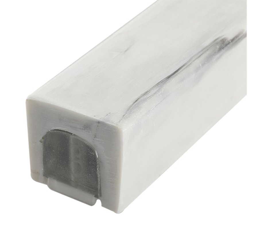 Gray Polyresin Marble Design Mezuzah Case, Shema Prayer Words - 12 cm Scroll