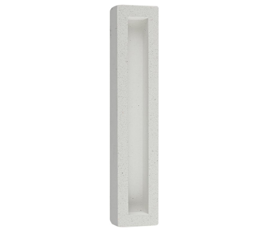 Gray Polyresin Mezuzah Case with Stone Effect, Silver Shin - For 12 cm Scroll