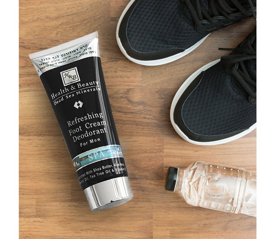 H&B Deodorant Foot Cream for Men with Dead Sea Minerals, Shea Butter and More