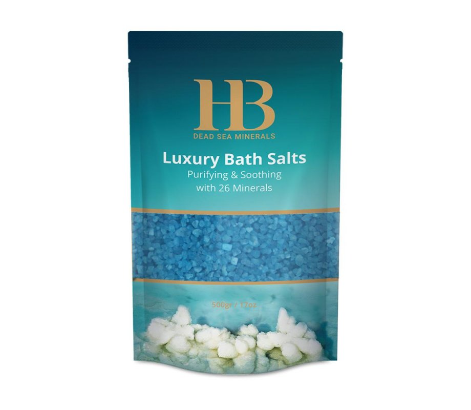 H&B Luxury Blue Bath Salts with 26 Dead Sea Minerals - Lavender Aroma