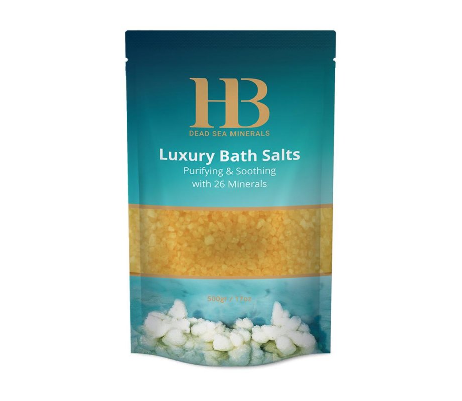 H&B Luxury Lemon Bath Salts with 26 Dead Sea Minerals - Vanilla Aroma