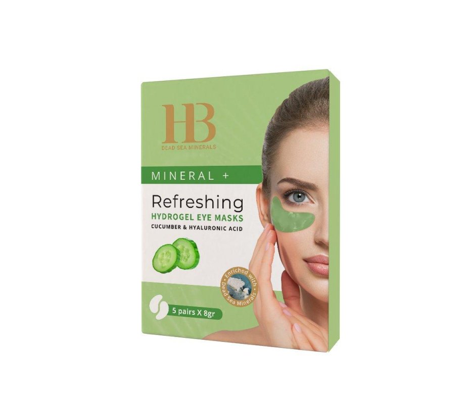 H&B Mineral Firm and Glow Hydrogel Eye Mask, 5 Sets - Cucumber or Cranberry