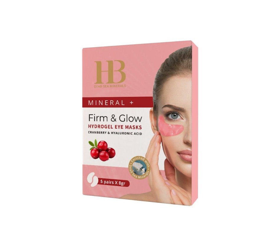 H&B Mineral Firm and Glow Hydrogel Eye Mask, 5 Sets - Cucumber or Cranberry