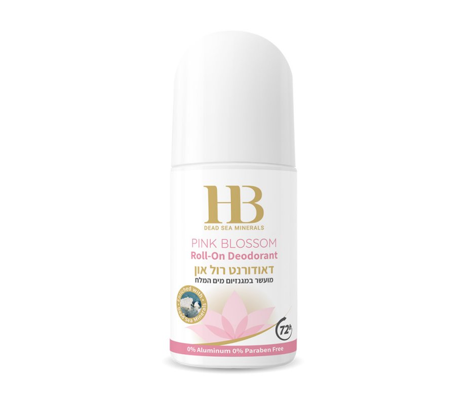 H&B Roll On Deodorant for Women Enriched with Dead Sea Minerals - Pink Blossom