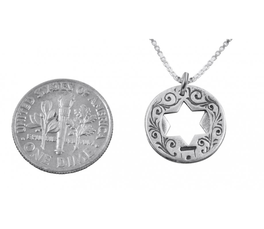HaAri Double Star of David Ana BeKoach Hamsa Evil Eye Sterling Silver Kabbalah Necklace