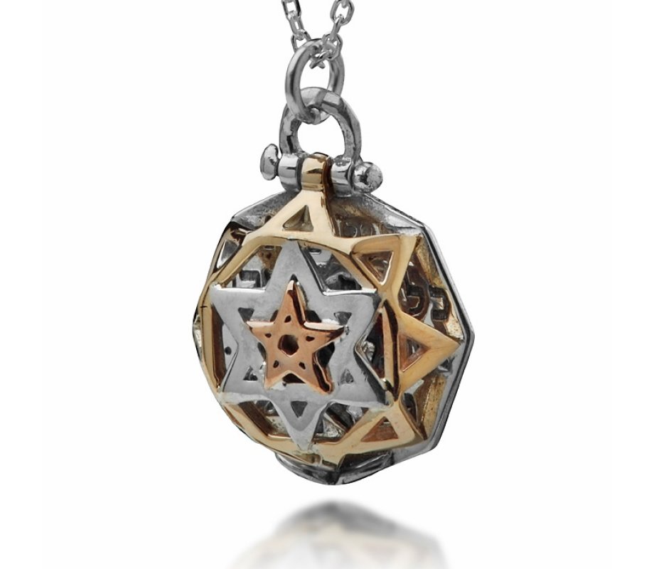 Ha'Ari Kabbalah Pendant Necklace, Tikun Hava in Gold and Silver with 5 Metals